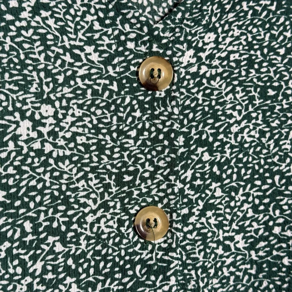 Princess Polly Womens Mini Shirt Dress 6 Green Floral Button Up Brunch‎ Flowy - Picture 9 of 10
